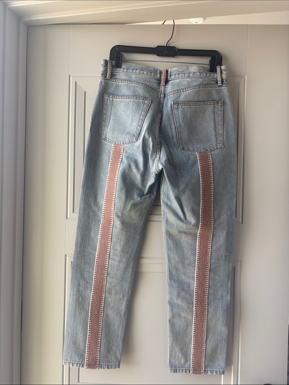 Still Here Dusty Pink Stripe Tate Jeans
